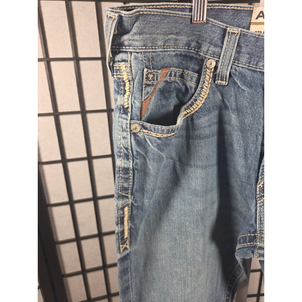 Ariat M5 Straight Fit Straight Leg Jeans Mens 35x36 Medium Wash Denim Western - Picture 2 of 8